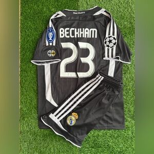 Beckham Madrid retro jersey kids set